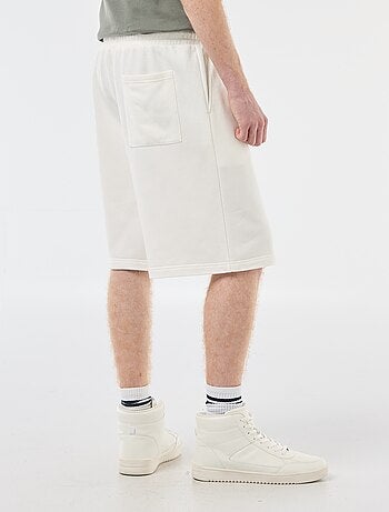 Short met patch van effen katoen