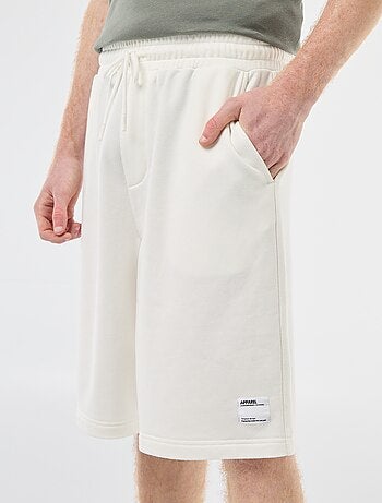 Short met patch van effen katoen