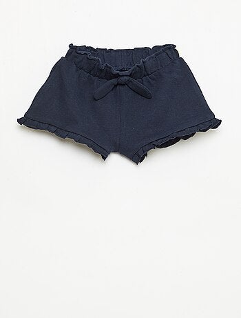 Short met ruches en strik in de taille