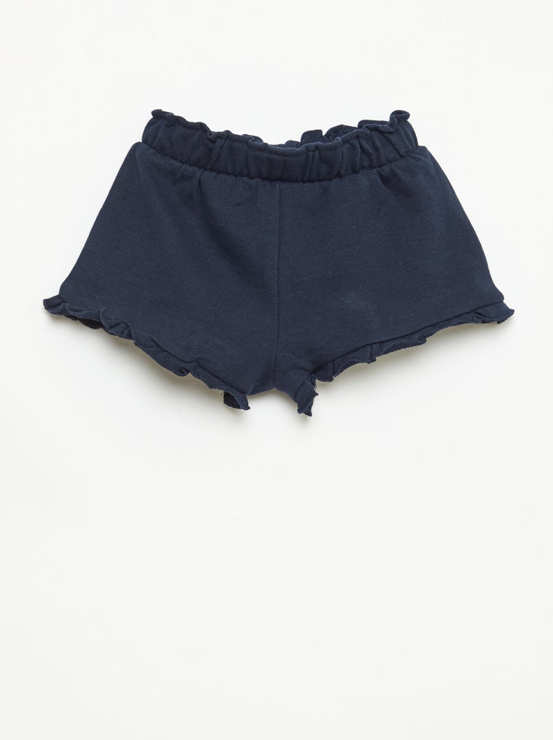 Short met ruches en strik in de taille Blauw - Kiabi