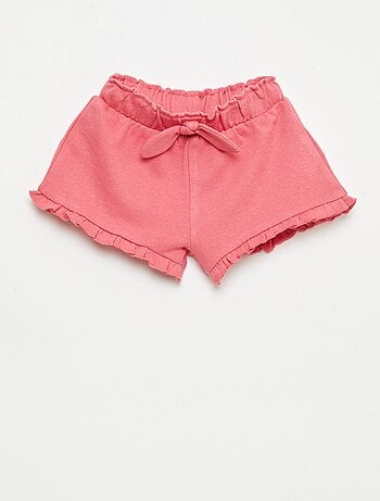 Short met ruches en strik in de taille
