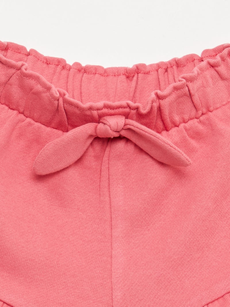 Short met ruches en strik in de taille Fuchsia - Kiabi