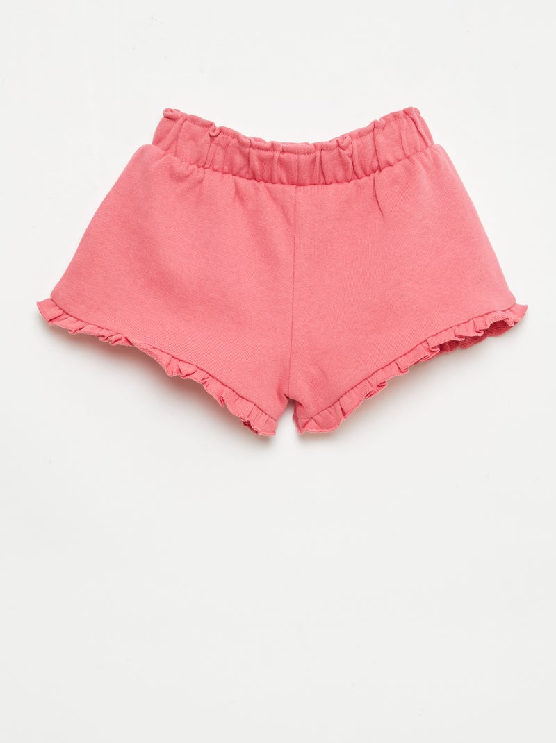 Short met ruches en strik in de taille Fuchsia - Kiabi