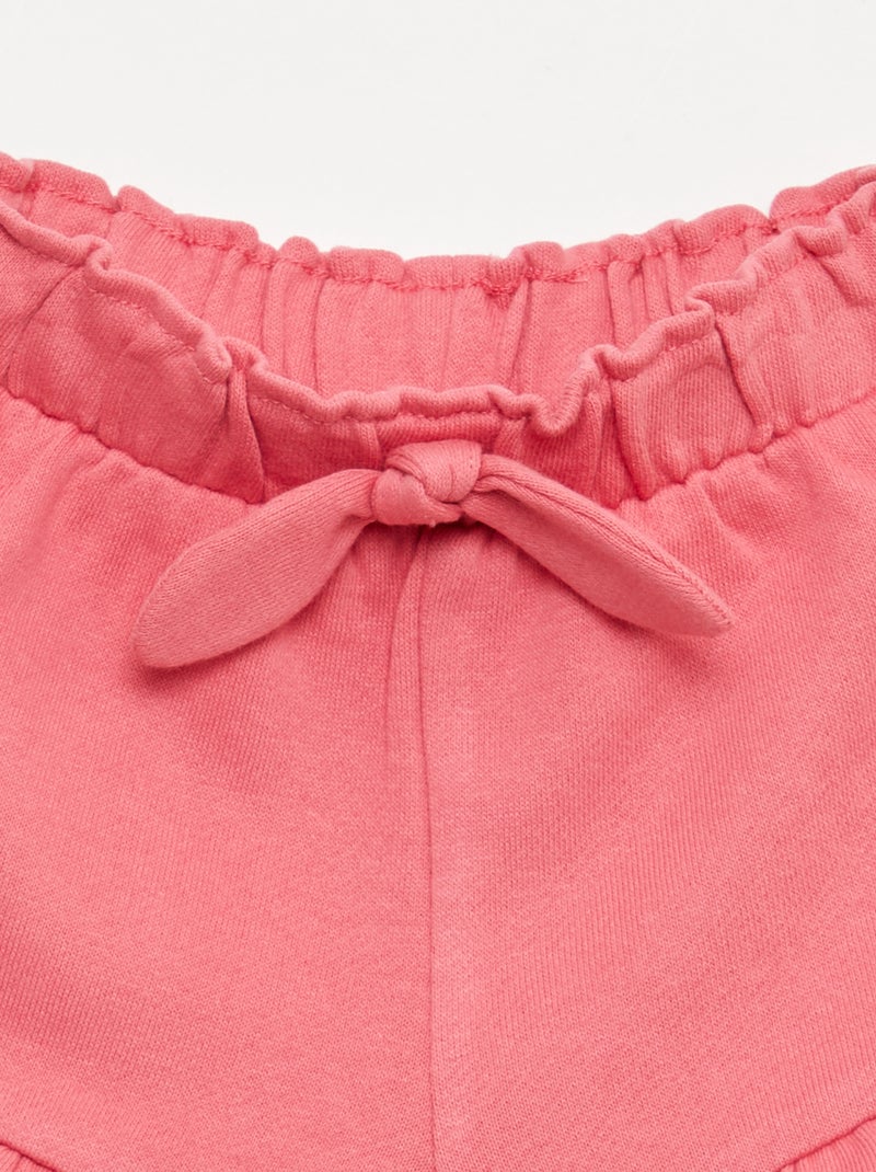 Short met ruches en strik in de taille Fuchsia - Kiabi