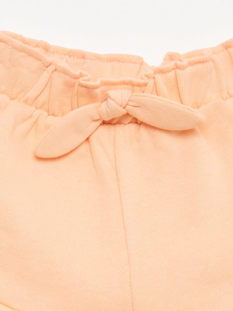 Short met ruches en strik in de taille Oranje - Kiabi