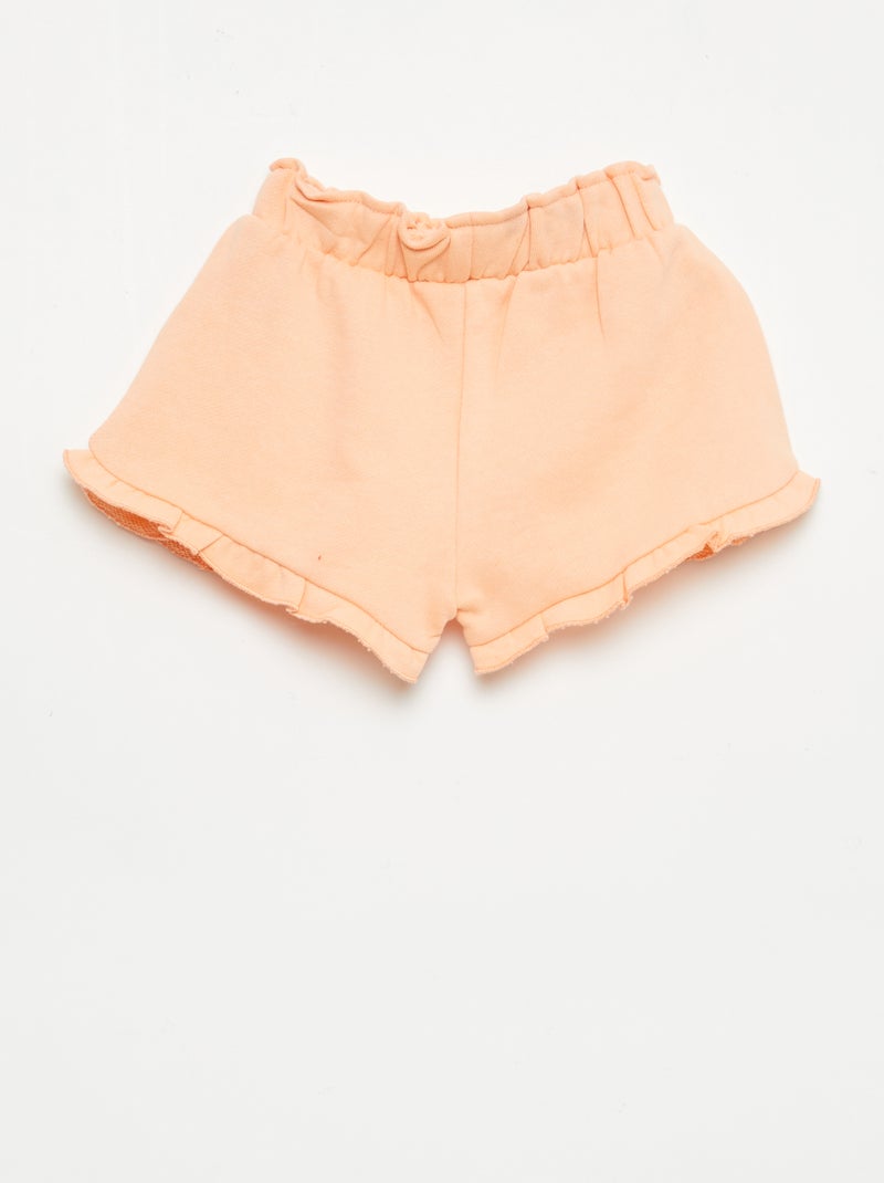Short met ruches en strik in de taille Oranje - Kiabi