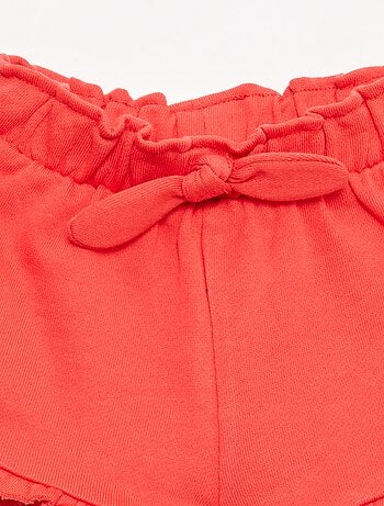 Short met ruches en strik in de taille