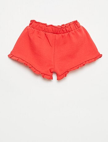 Short met ruches en strik in de taille
