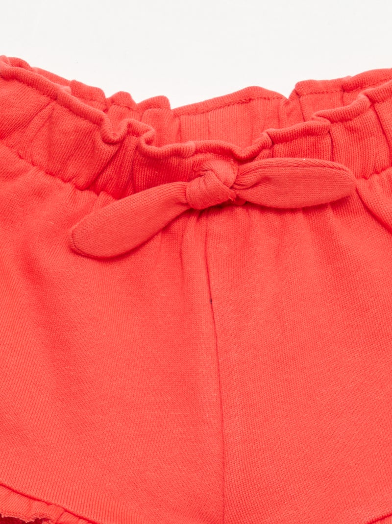 Short met ruches en strik in de taille Rood - Kiabi