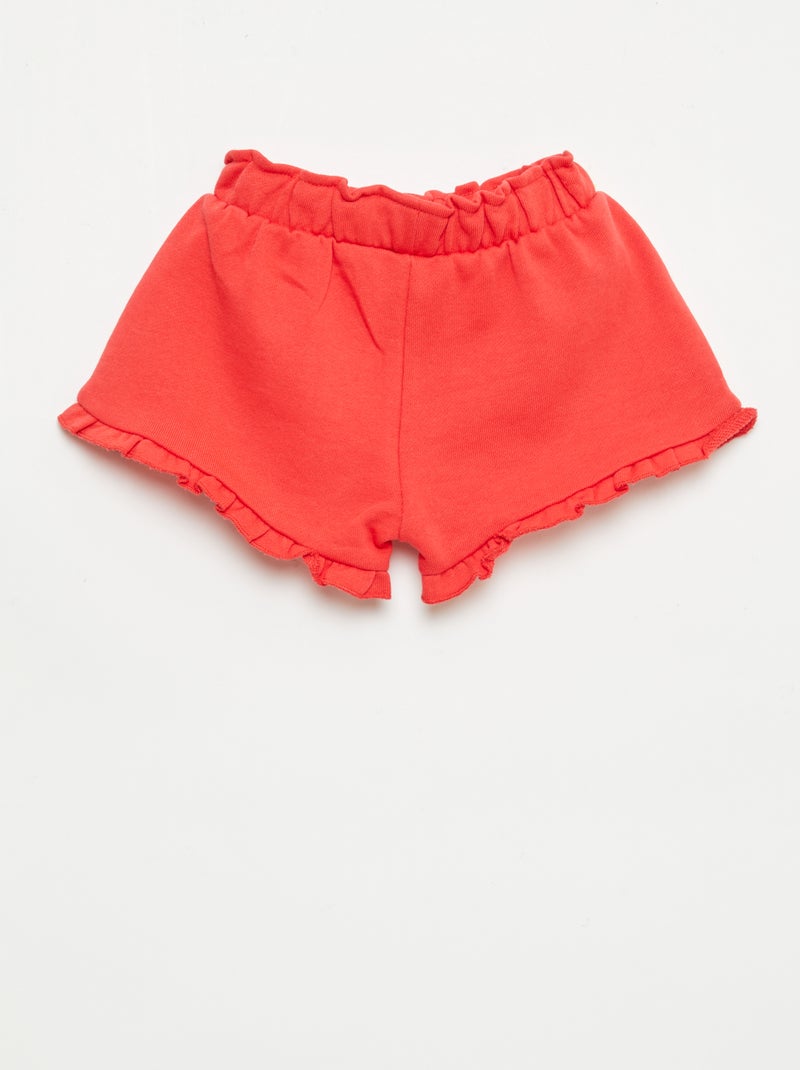 Short met ruches en strik in de taille Rood - Kiabi