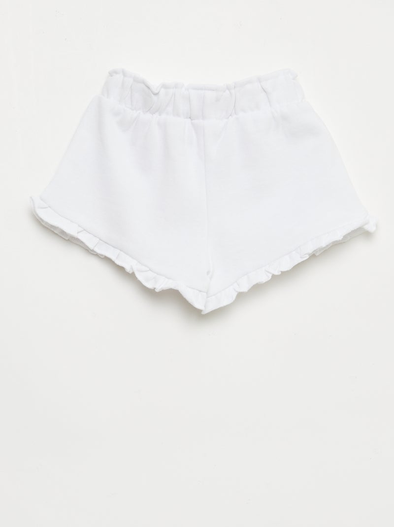 Short met ruches en strik in de taille Wit - Kiabi