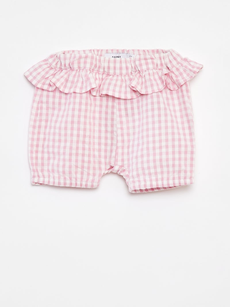 Short met ruches en vichyruitjes 'Name it' ROSE - Kiabi