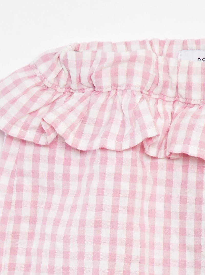 Short met ruches en vichyruitjes 'Name it' ROSE - Kiabi