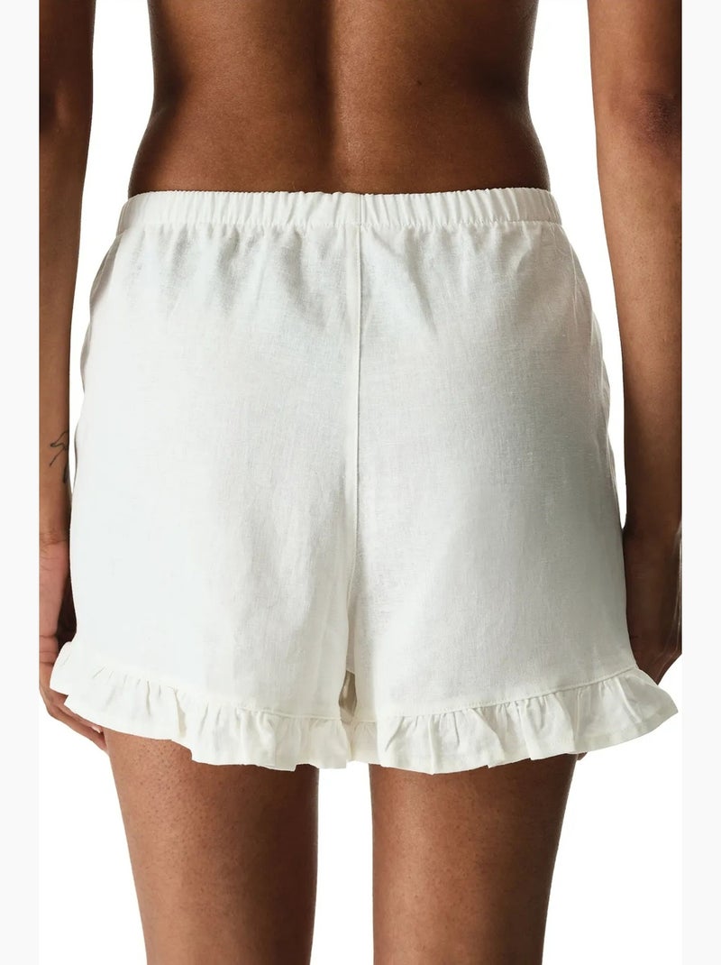 Short met ruches penti Wit - Kiabi