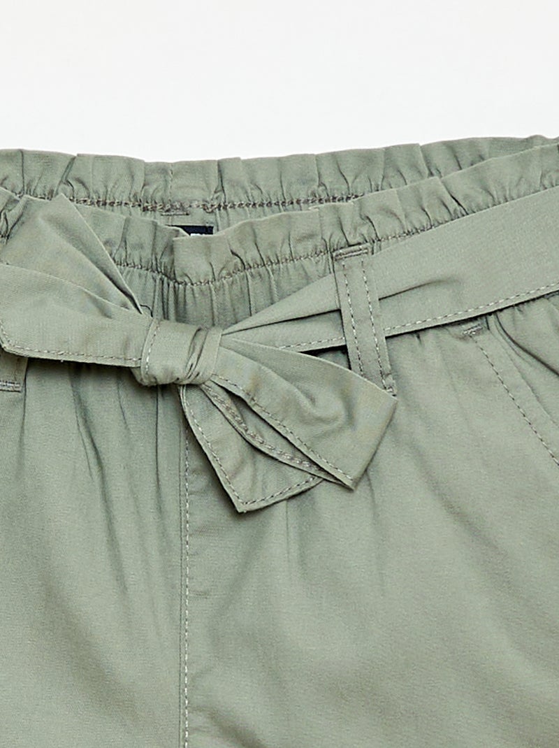 Short met strikceintuur Groen - Kiabi