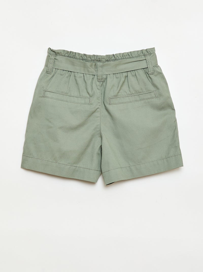 Short met strikceintuur Groen - Kiabi