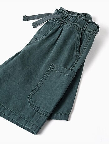 Short midi cargo en coton avec cordon
