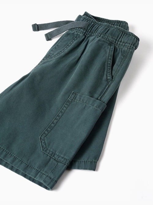Short midi cargo en coton avec cordon de serrage - Kiabi