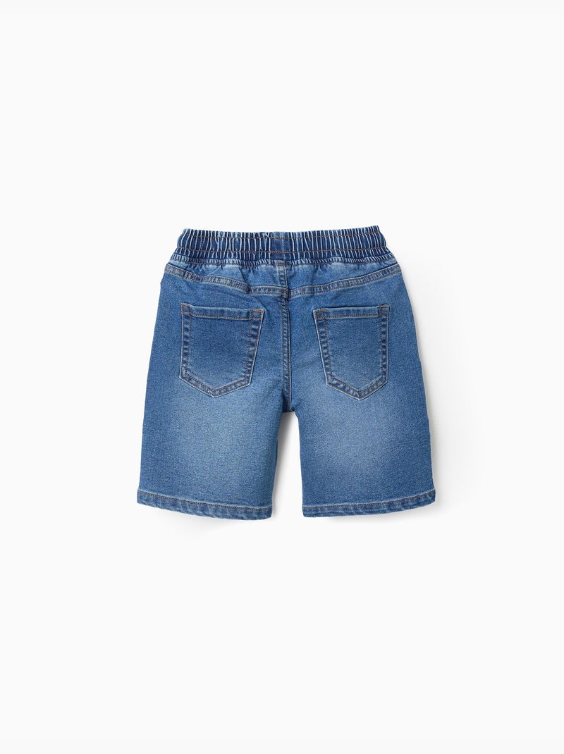 Short midi en jean à enfiler avec cordon Bleu Bleu - Kiabi