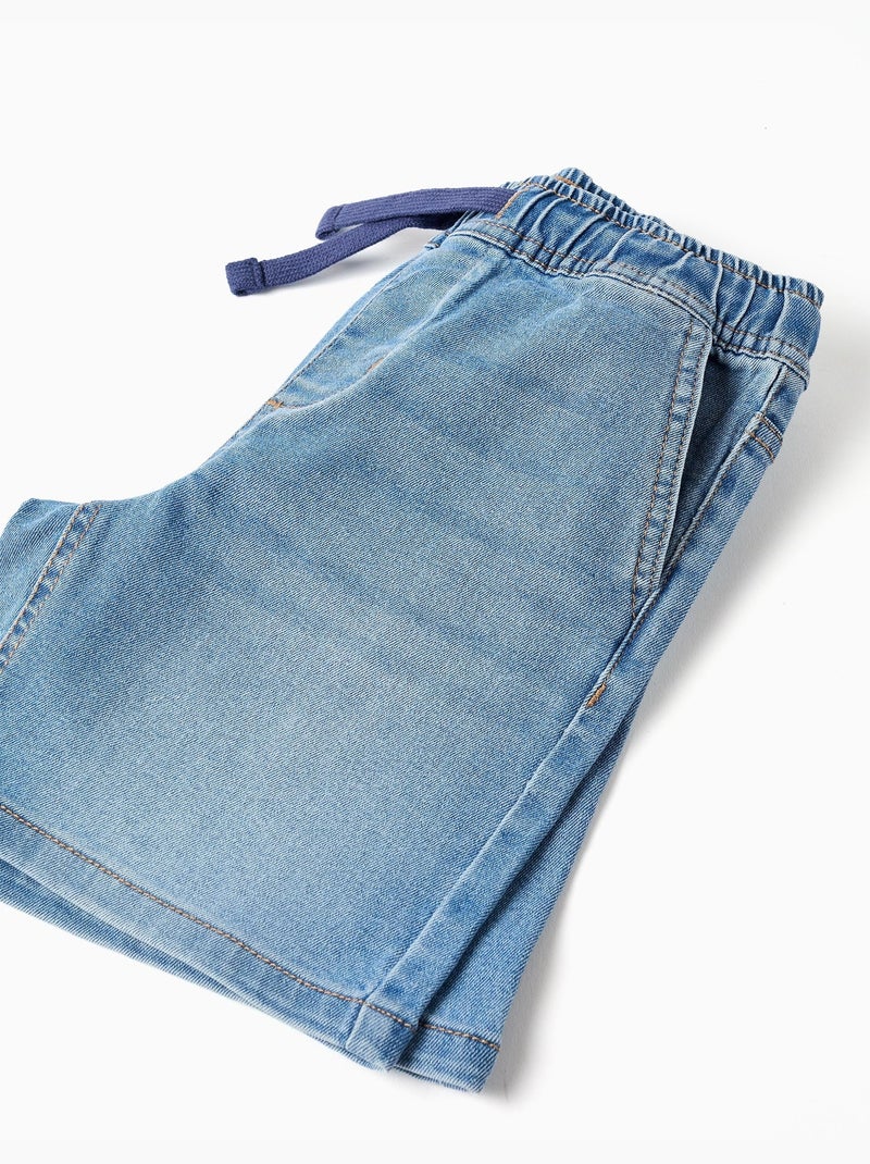 Short midi en jean à enfiler avec cordon Bleu clair - Kiabi