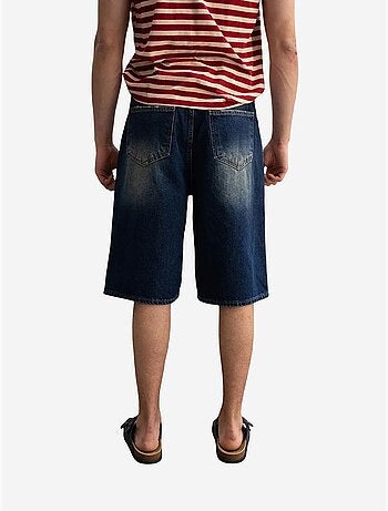 Short midi en jean déchiré à jambes larges giesto