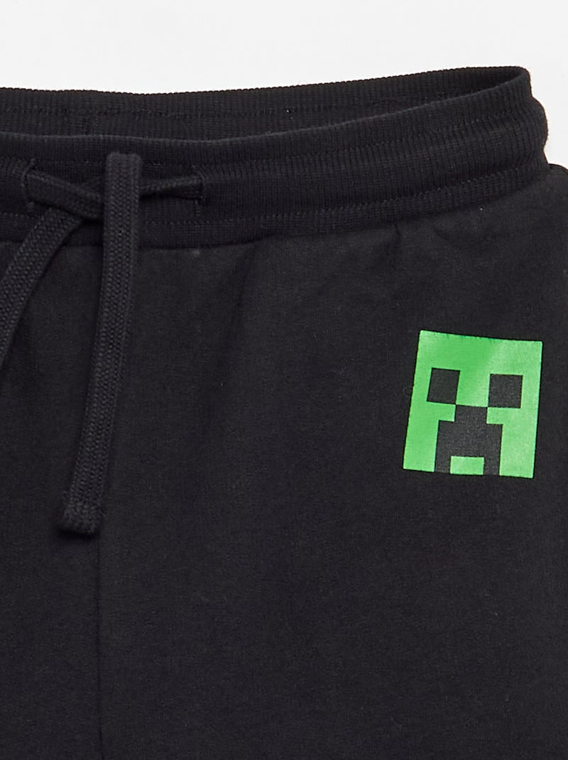 Short 'Minecraft' van ongeruwde molton Zwart - Kiabi