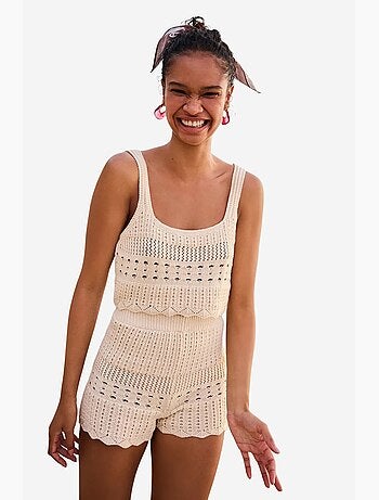 Short mini colette à détail brodé penti