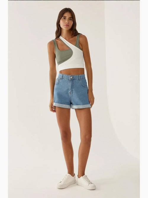 Short mom fit à revers hiccup - Kiabi Short mom fit à revers hiccup - Kiabi