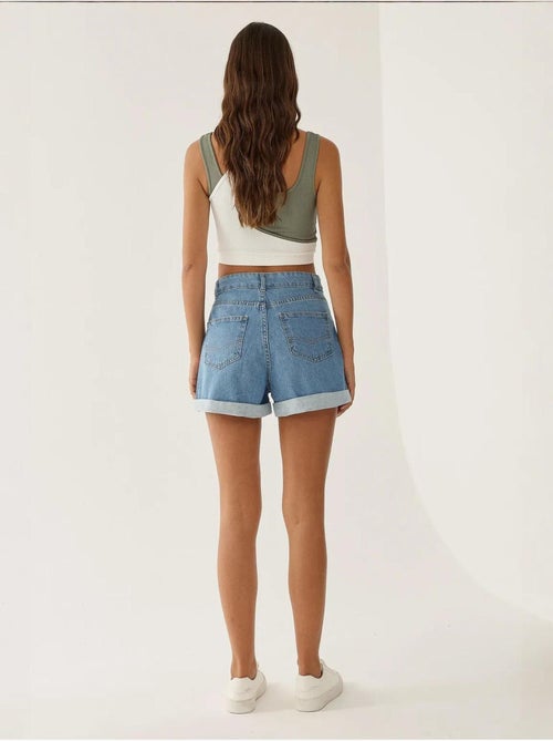 Short mom fit à revers hiccup - Kiabi Short mom fit à revers hiccup - Kiabi