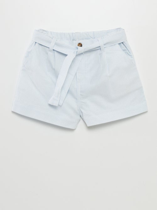 Short oxford avec ceinture à nouer - Kiabi