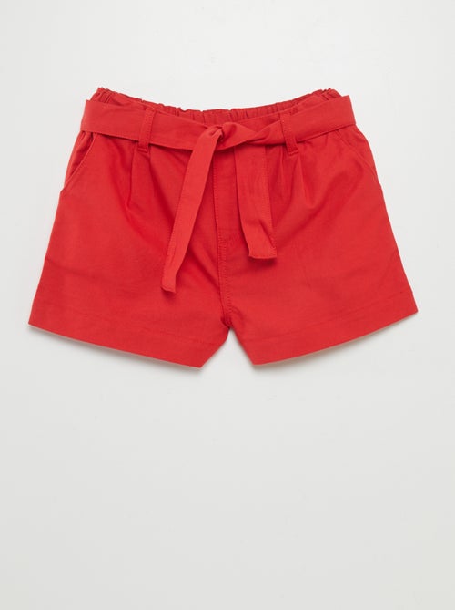 Short oxford avec ceinture à nouer - Kiabi