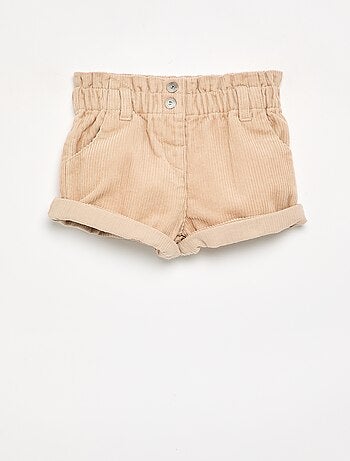 Short paperbag en velours côtelé