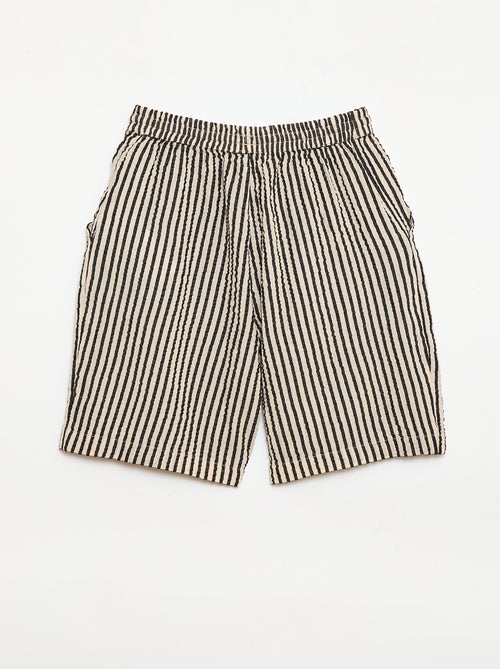 Short rayé avec cordons de serrage - Kiabi