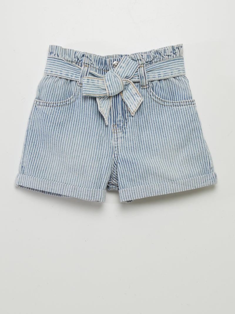 Short rayé en denim Bleu - Kiabi