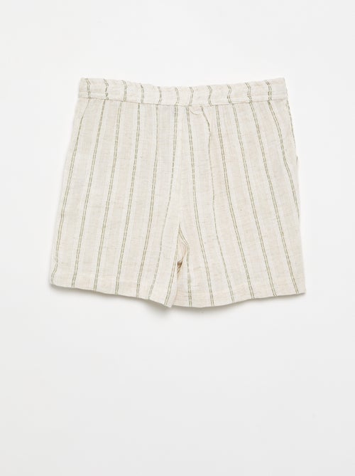 Short rayé en lin mélangé - Kiabi