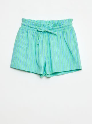 Short rayé en maille crêpe