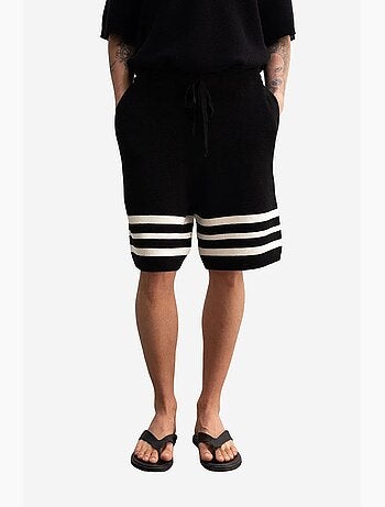 Short rayé en maille pour homme avec taille à cordon giesto