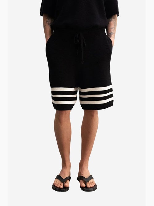 Short rayé en maille pour homme avec taille à cordon giesto - Kiabi