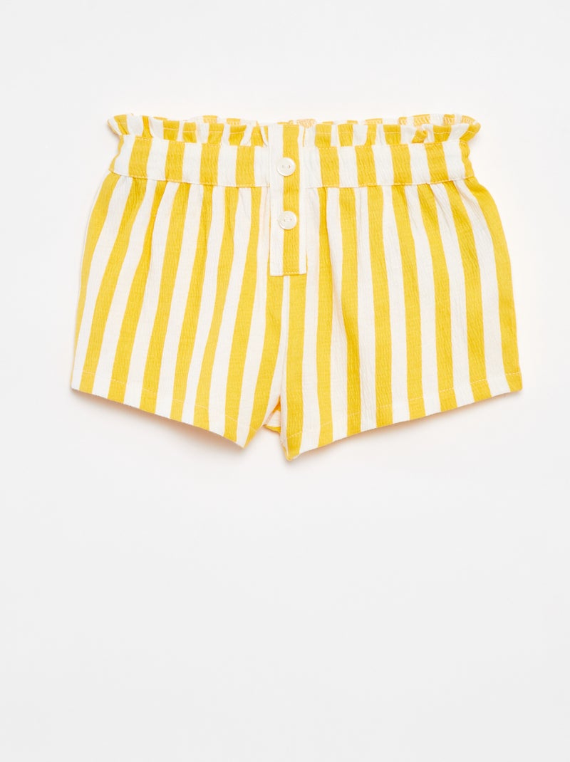 Short rayé en maille texturée Jaune - Kiabi