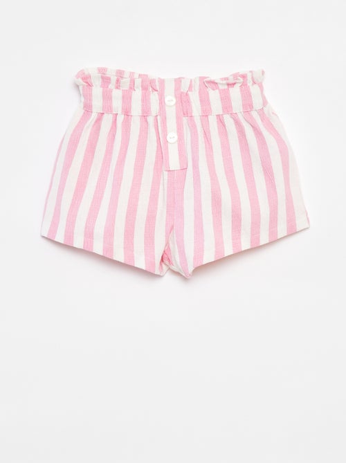 Short rayé en maille texturée - Kiabi