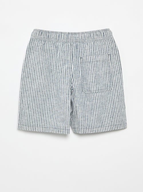 Short rayé léger en lin mélangé - Kiabi