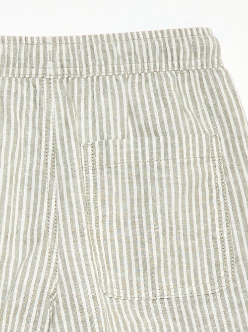 Short rayé léger en lin mélangé - Kiabi