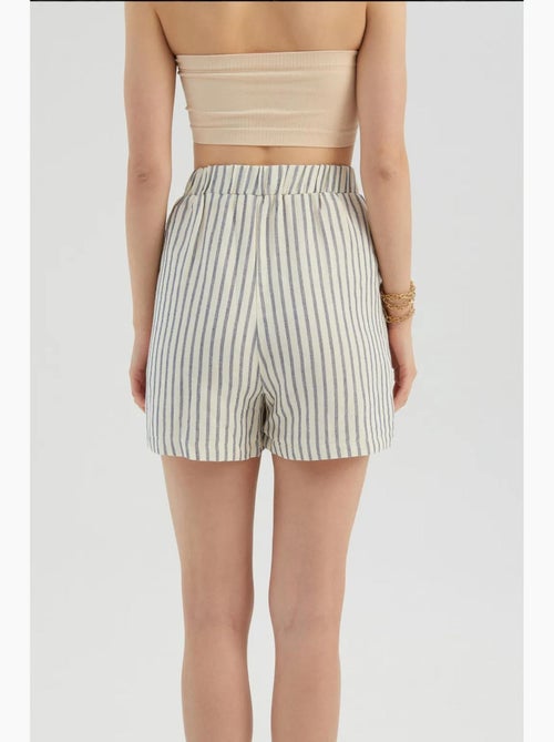 Short rayé taille haute élastique hiccup - Kiabi Short rayé taille haute élastique hiccup - Kiabi