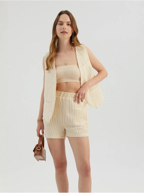 Short rayé taille haute élastique - Kiabi Short rayé taille haute élastique - Kiabi
