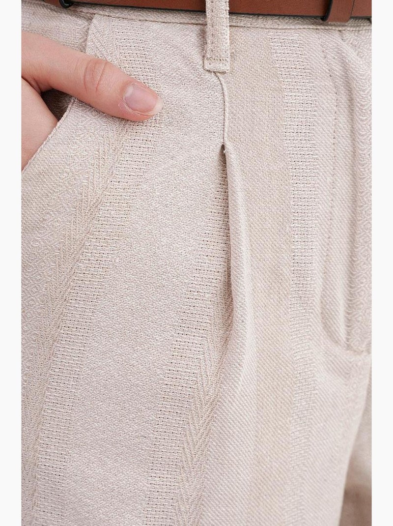 Short rayé taille haute mixray Beige - Kiabi