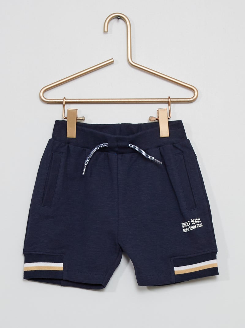Short sport en molleton bleu marine - Kiabi