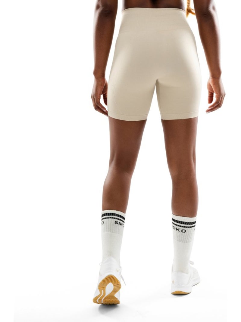 Short sport sans couture femme fitness femme dynamic Beige - Kiabi