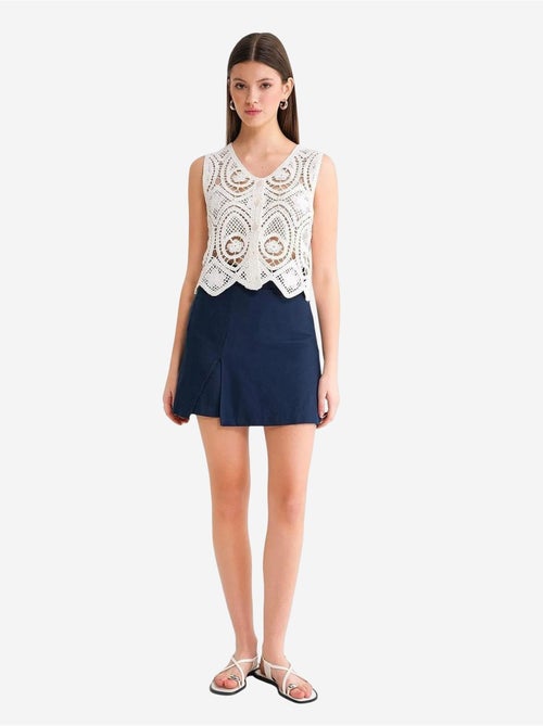 Short taille haute à ceinture et fente sur le devant mixray - Kiabi
