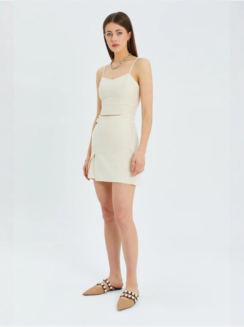 Short taille haute à ceinture et fente sur le devant mixray - Kiabi