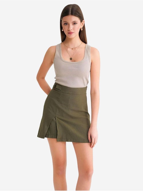 Short taille haute à ceinture et fente sur le devant mixray - Kiabi